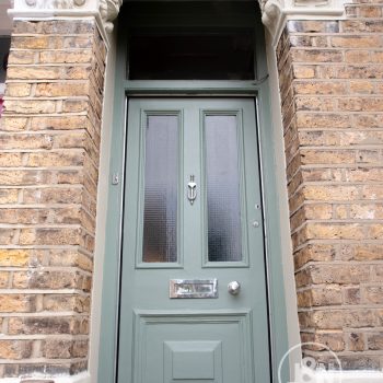 Sage green exterior door