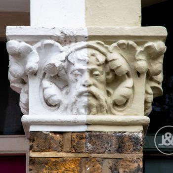 Fine details of exterior touches of Homerton