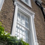 Clean, white windows of Islington house